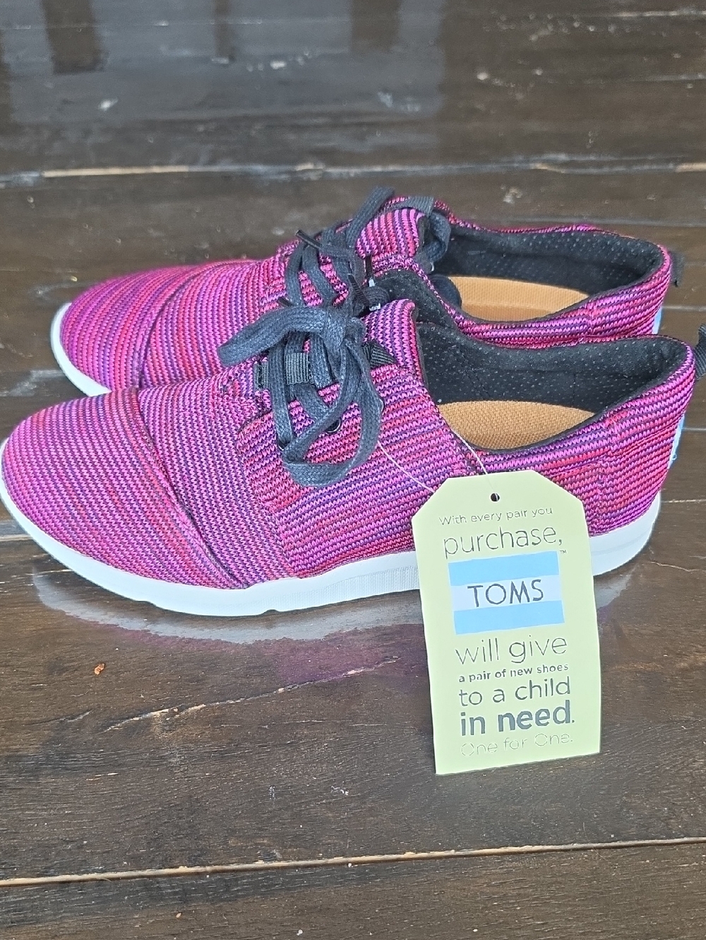 (7) NWT Toms Women's  Knit Lace-Up Sneakers Comfy Casual Colorful Bright Stripes
